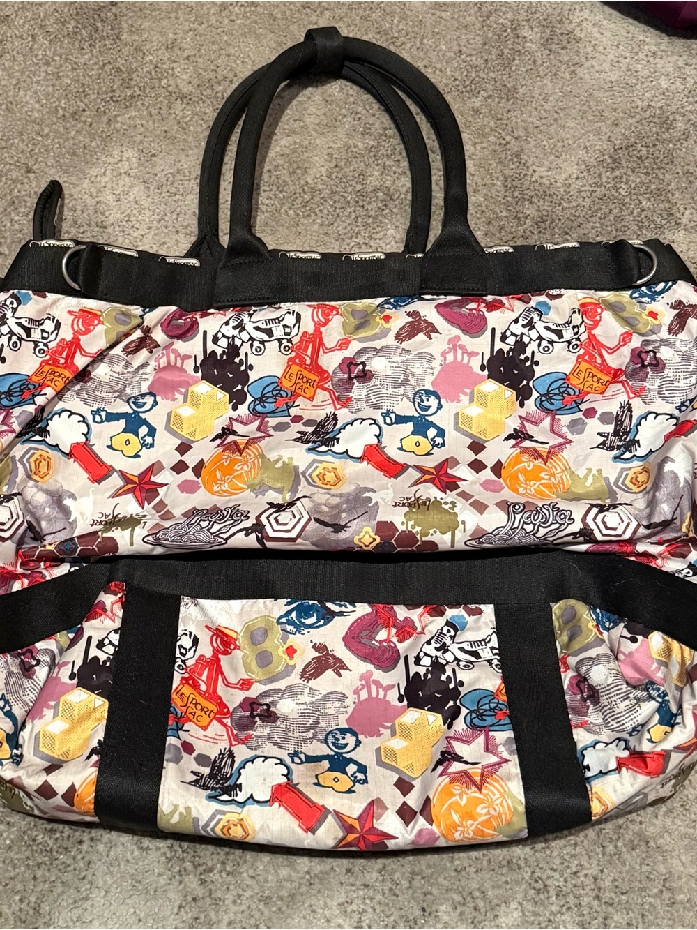 Lesportsac Multicolor Graphic Tote with Black Trim